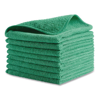 Microfiber Cleaning Cloths, 16 x 16, Green, 24/Pack