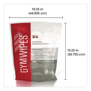 Antibacterial Gym Wipes Refill, 1-Ply, 6 x 8, Unscented, White, 700 Wipes/Pack, 4 Packs/Carton