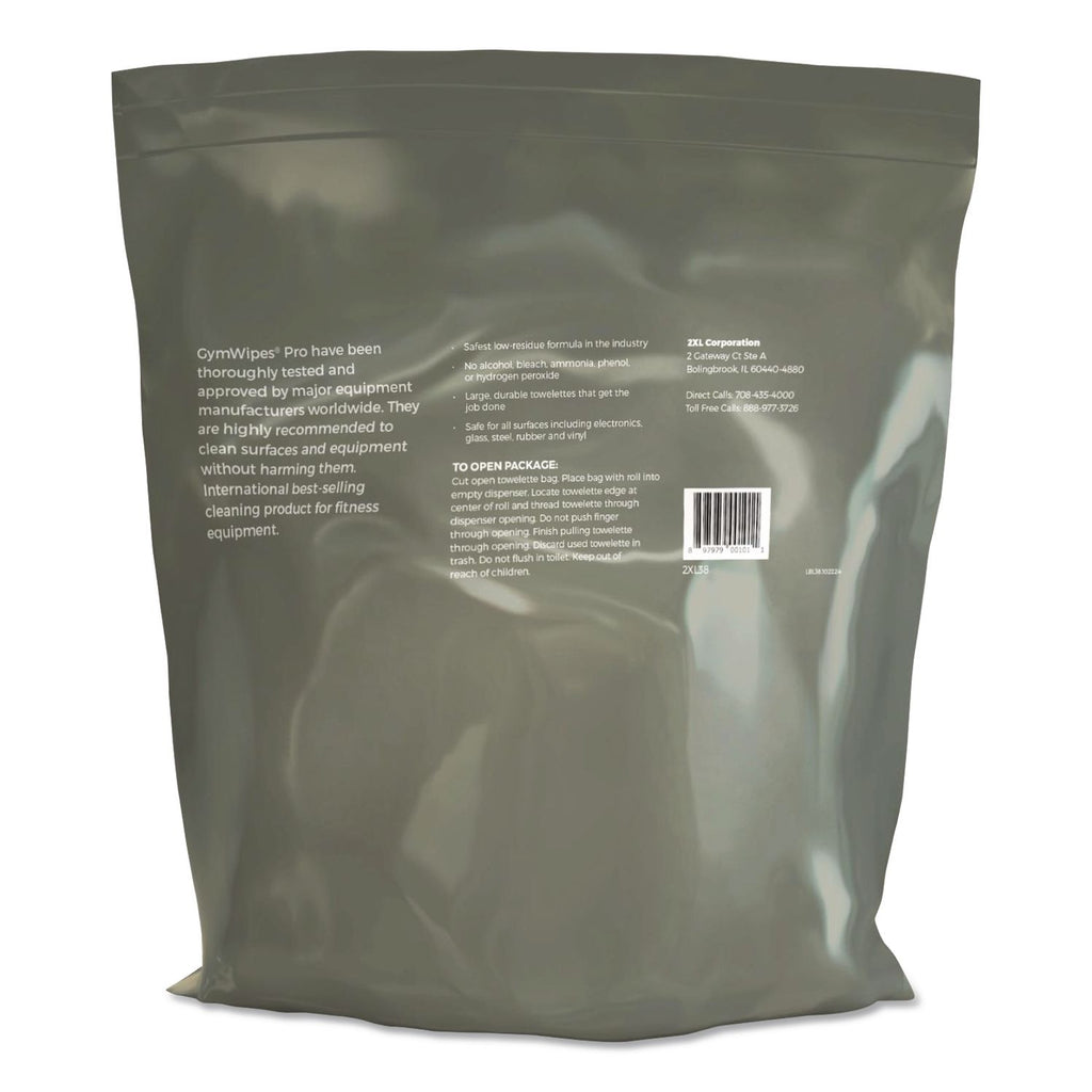 Gym Wipes Professional, 1-Ply, 6 x 8, Unscented, White, 700/Pack, 4 Packs/Carton