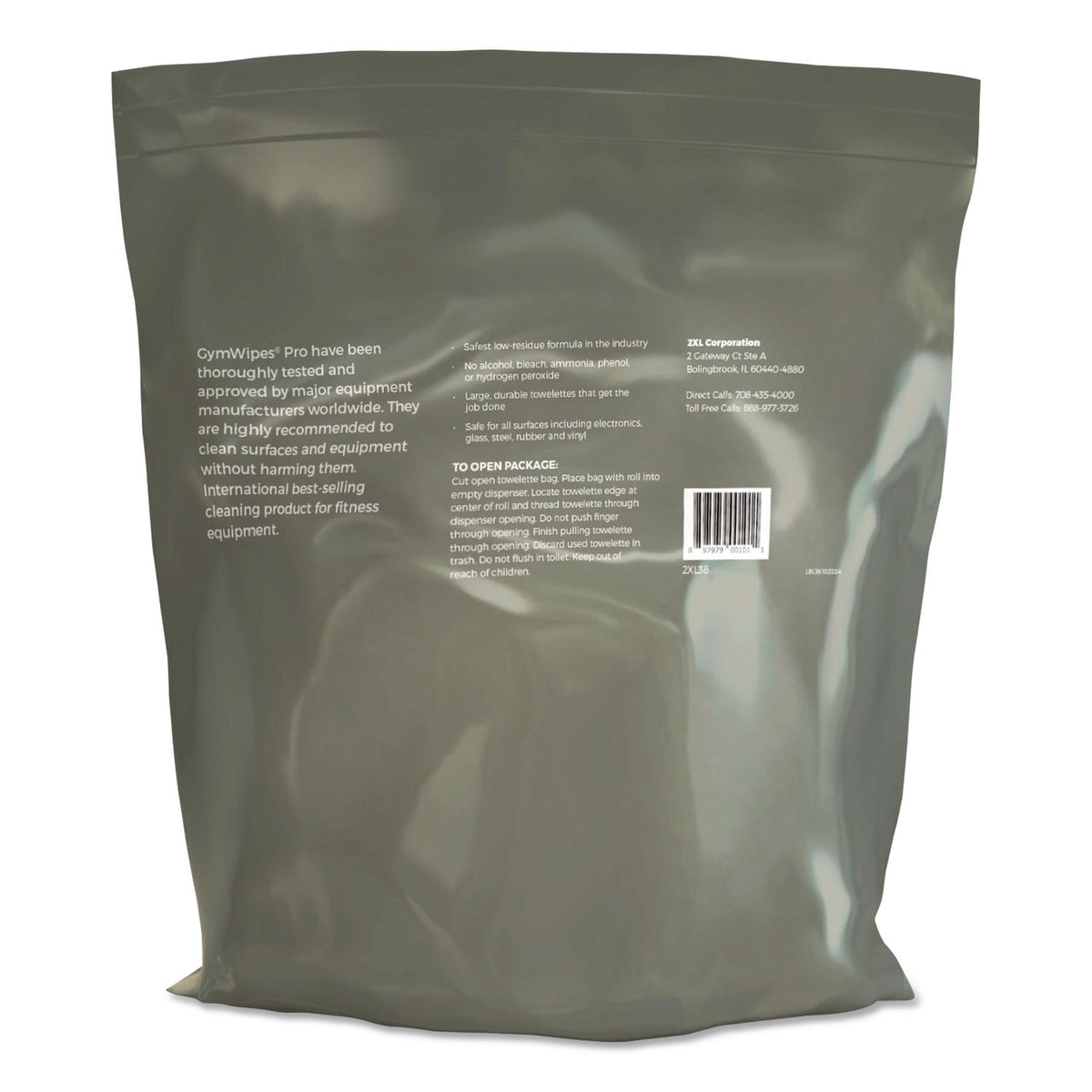 Gym Wipes Professional, 1-Ply, 6 x 8, Unscented, White, 700/Pack, 4 Packs/Carton