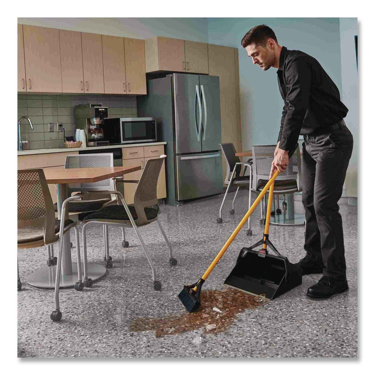Maximizer Wet/Dry Debris Pan, 16.88w x 29h, Plastic, Yellow/Black