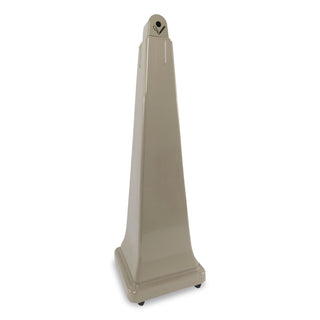 GroundsKeeper Cigarette Waste Collector, Pyramid, 1 gal, 12.25 x 39.75, Beige