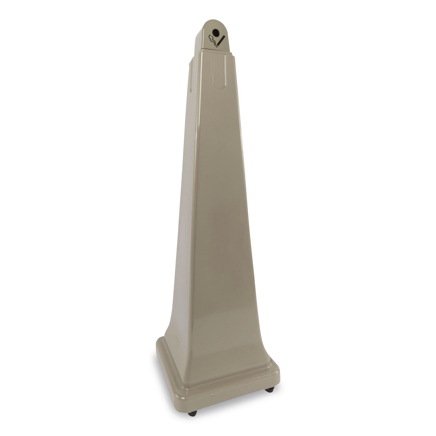 GroundsKeeper Cigarette Waste Collector, Pyramid, 1 gal, 12.25 x 39.75, Beige