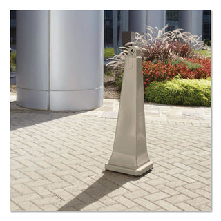 GroundsKeeper Cigarette Waste Collector, Pyramid, 1 gal, 12.25 x 39.75, Beige