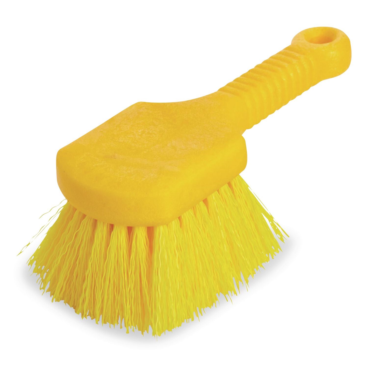 Rubbermaid Commercial - Pot Scrubber Brush, 8 Plastic Handle, Gray Handle w/Yellow Bristles, Sold as 1 EA