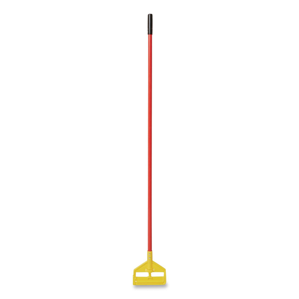 Invader Fiberglass Side-Gate Wet-Mop Handle, 60", Red/Yellow