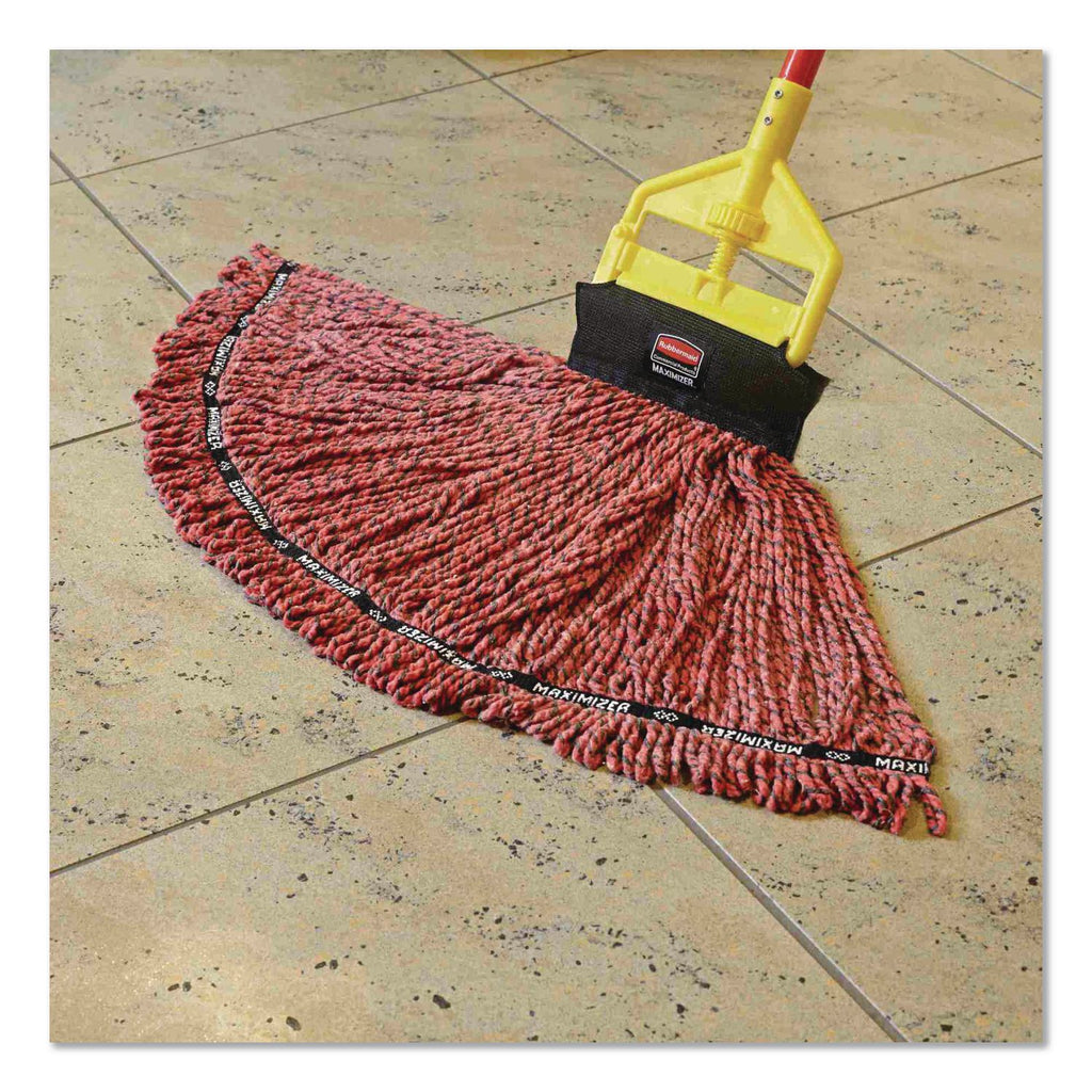 Invader Fiberglass Side-Gate Wet-Mop Handle, 60", Red/Yellow