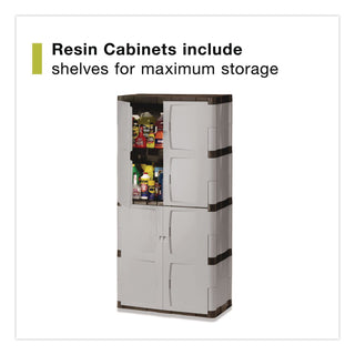 Double-Door Storage Cabinet - Base/Top, 36w x 18d x 72h, Gray/Black