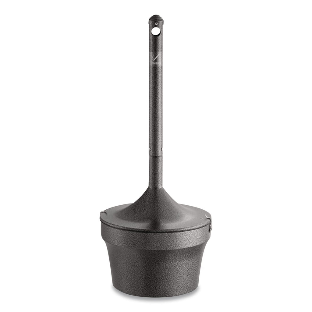 Aladdin Smokers' Station, Round, Steel, 4.5 gal, 16 dia x 38.75, Charcoal