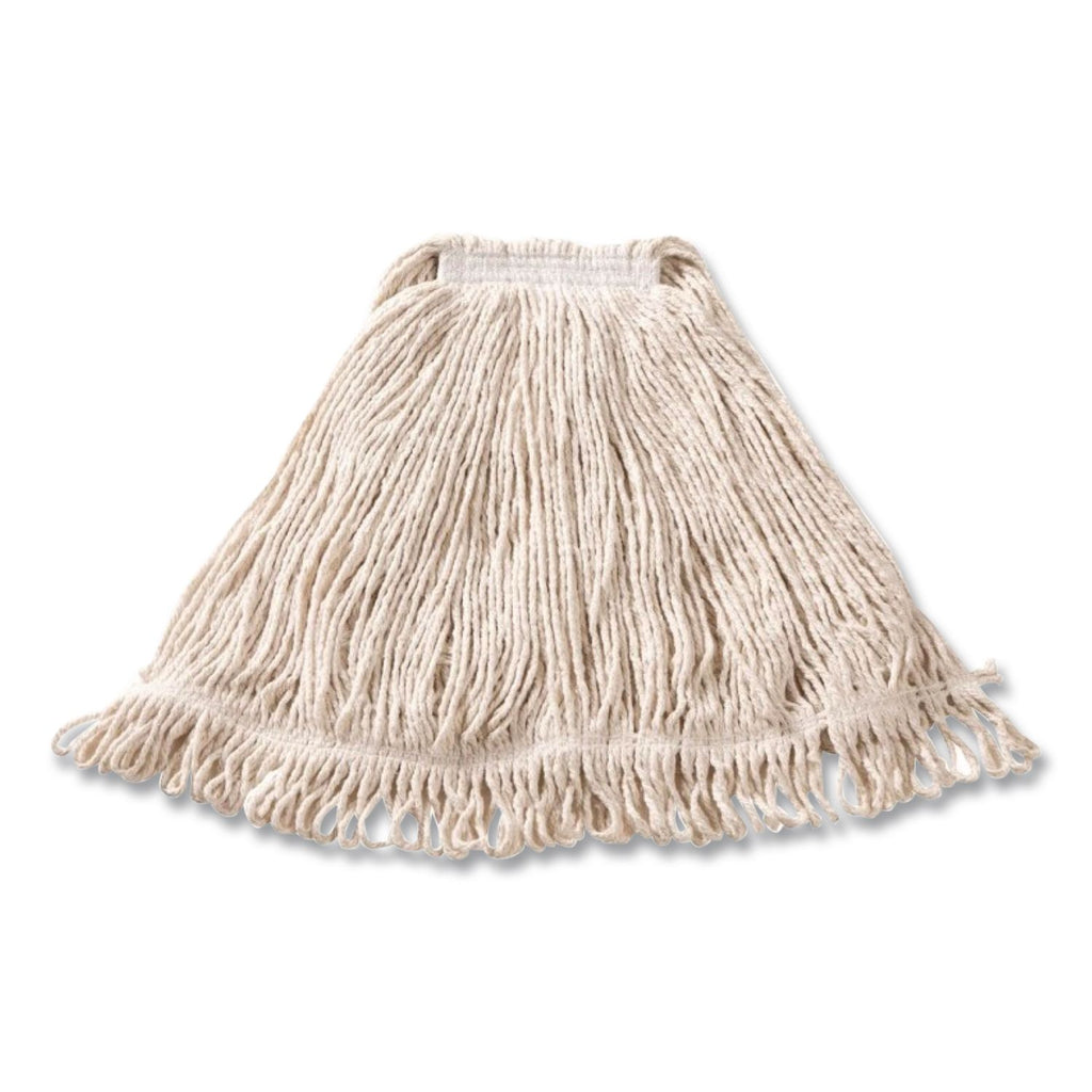 Super Stitch Cotton Looped End Wet Mop Head, Large, 1" White Headband