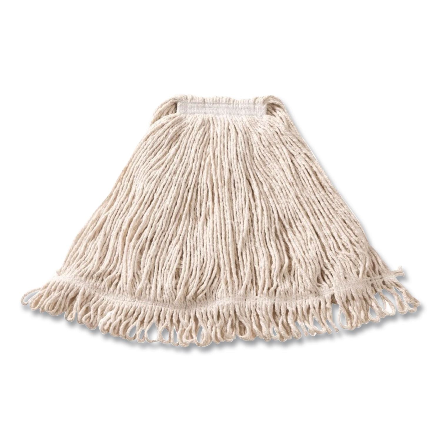 Super Stitch Cotton Looped End Wet Mop Head, Large, 1" White Headband