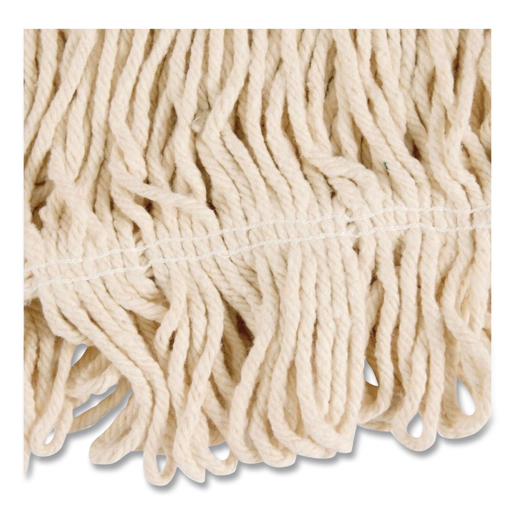 Super Stitch Cotton Looped End Wet Mop Head, Large, 1" White Headband