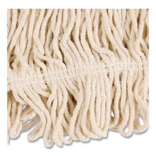 Super Stitch Cotton Looped End Wet Mop Head, Large, 1" White Headband