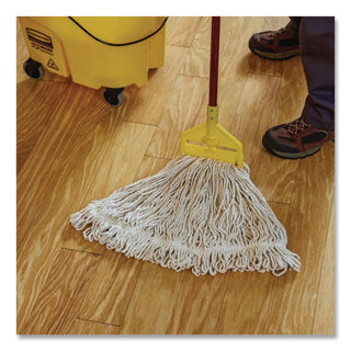 Super Stitch Cotton Looped End Wet Mop Head, Large, 1" White Headband