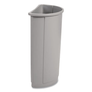 Untouchable Half-Round Plastic Receptacle, 21 gal, Plastic, Gray