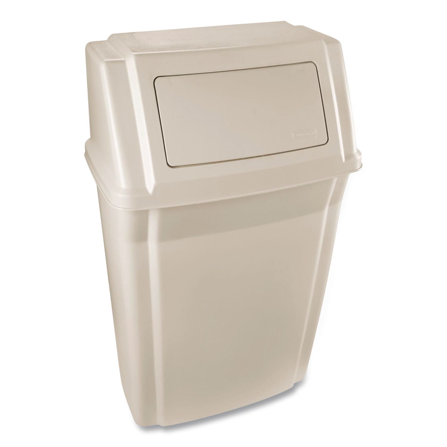 Slim Jim Wall-Mounted Container, Rectangular, Plastic, 15gal, Beige