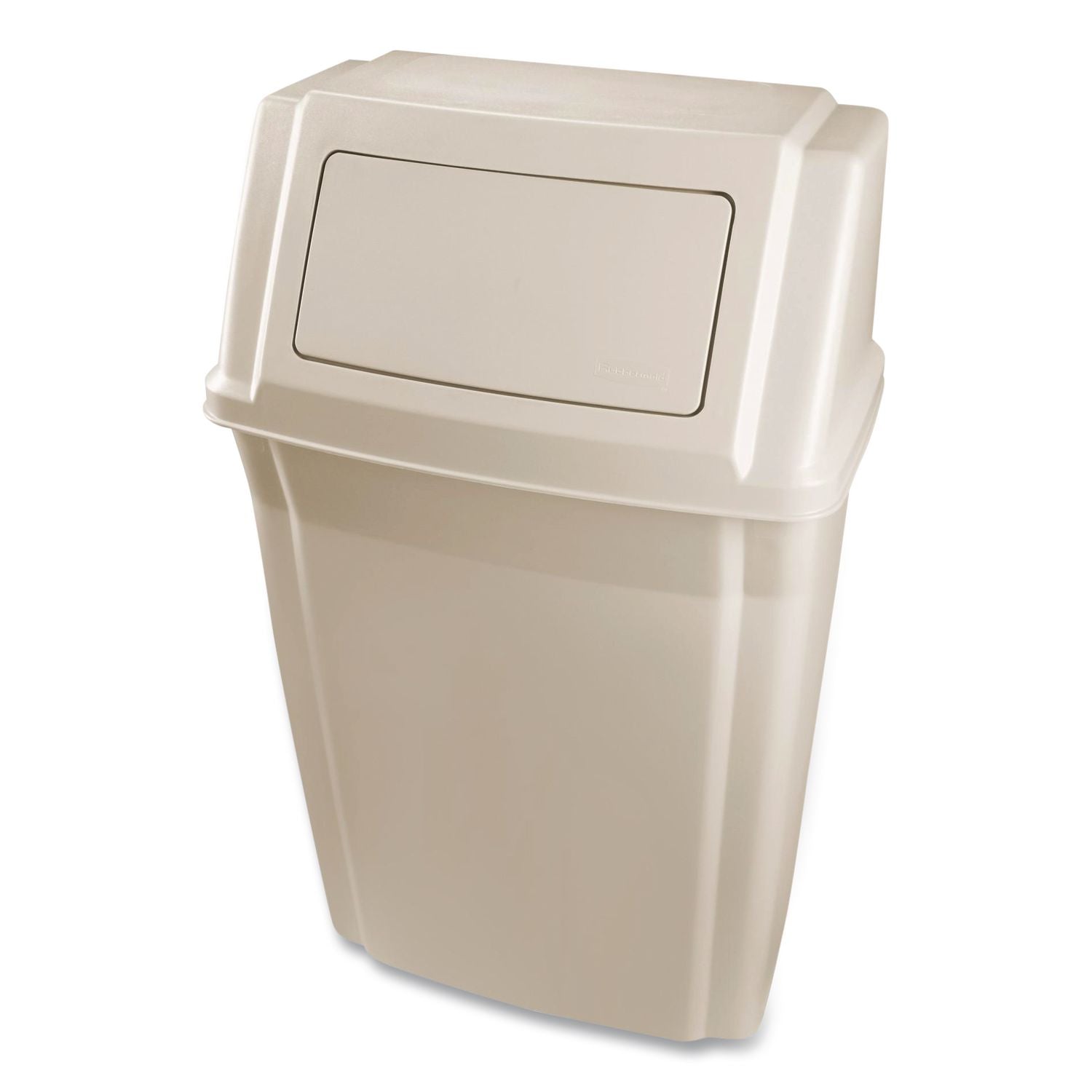 Slim Jim Wall-Mounted Container, Rectangular, Plastic, 15gal, Beige