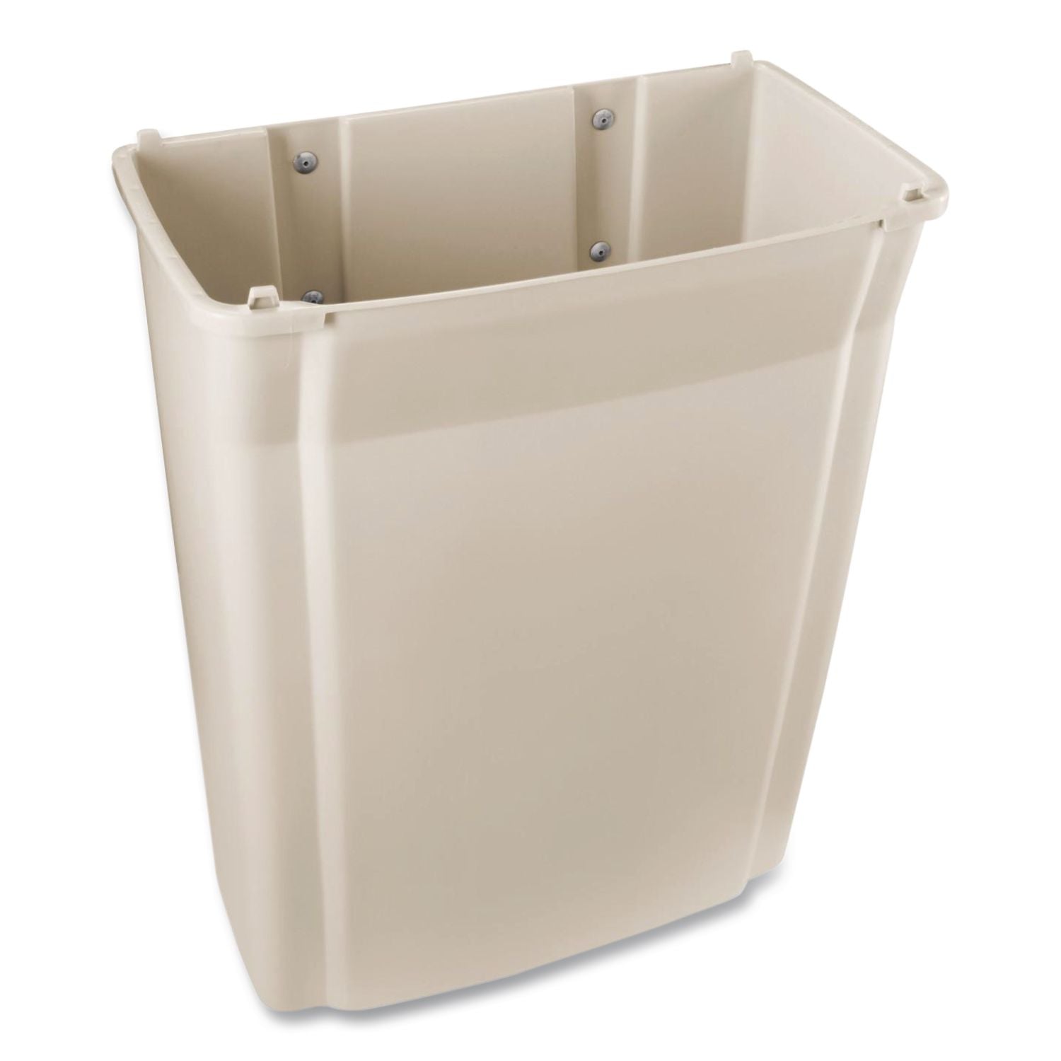 Slim Jim Wall-Mounted Container, Rectangular, Plastic, 15gal, Beige