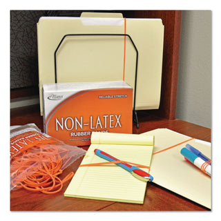 Alliance Rubber 37338 Non-Latex Rubber Bands - Size #33 - 1/4 lb. poly bag contains approx. 180 bands - 3 1/2" x 1/8" - Orange
