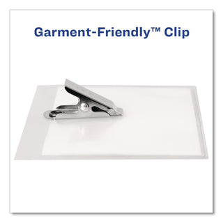 Avery Heavy-Duty Secure Top Clip-Style Badge Holders - Support 2.25" x 3.50" Media - Portrait - 2.3" x 3.3" - Plastic - 50 / Box - Clear