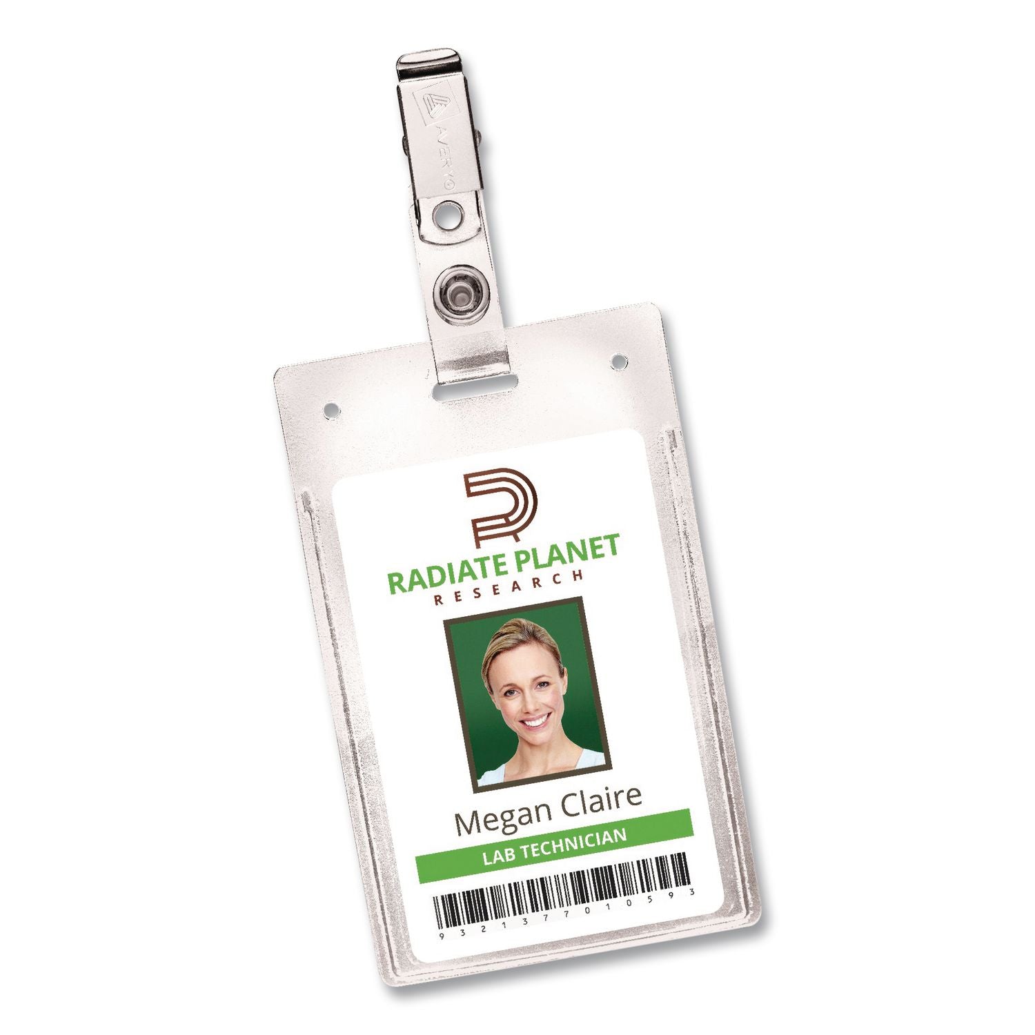 Avery Heavy-Duty Secure Top Clip-Style Badge Holders - Support 2.25" x 3.50" Media - Portrait - 2.3" x 3.3" - Plastic - 50 / Box - Clear