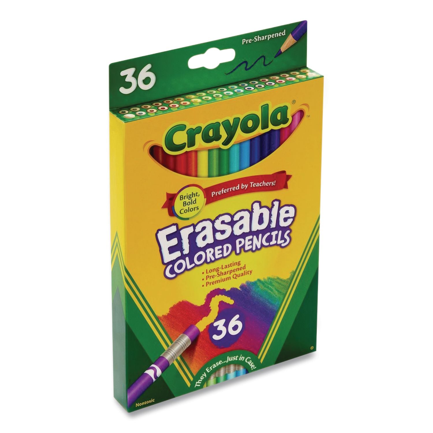Crayola Erasable Colored Pencils - 3.3 mm Lead Diameter - Thick Point - Assorted Lead - 36 / Pack