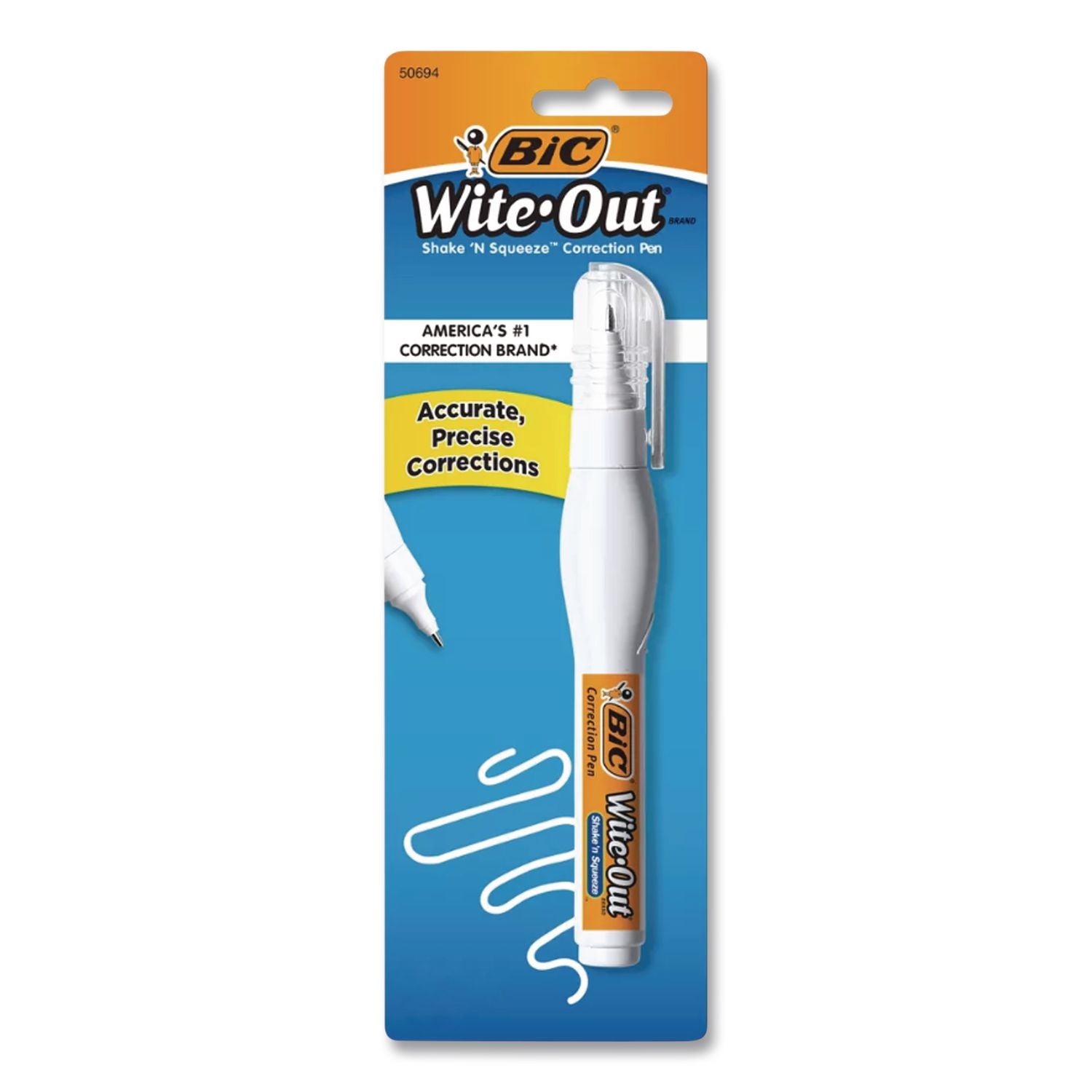 Wite-Out Shake 'n Squeeze Correction Pen, 8 mL, White