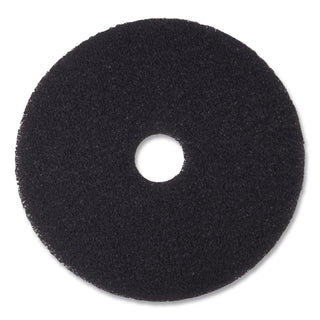 3M Black Stripper Pad 7200 - 5/Carton - Round x 10" Diameter - Stripping, Floor - Concrete, Vinyl Composition Tile (VCT) Floor - 175 rpm to 600 rpm Speed Supported - Textured, Abrasive, Washable, Reusable - Nylon, Polyester Fiber - Black