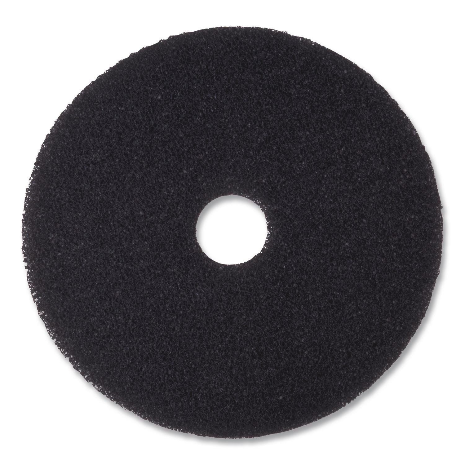 3M Black Stripper Pad 7200 - 5/Carton - Round x 10" Diameter - Stripping, Floor - Concrete, Vinyl Composition Tile (VCT) Floor - 175 rpm to 600 rpm Speed Supported - Textured, Abrasive, Washable, Reusable - Nylon, Polyester Fiber - Black