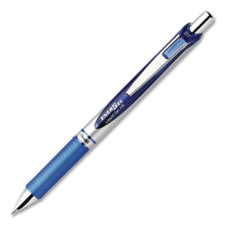 EnerGel RTX Gel Pen, Retractable, Medium 0.7 mm, Blue Ink, Blue/Light Blue Barrel