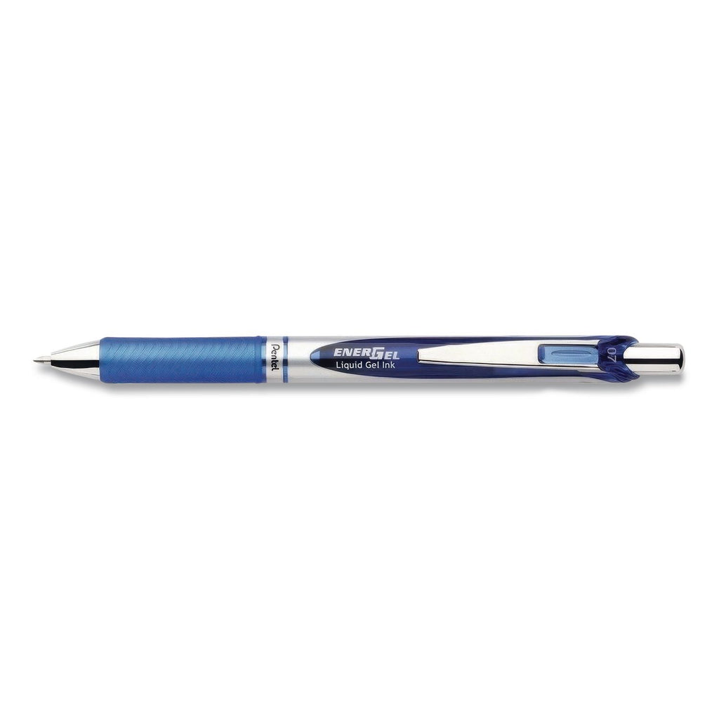 EnerGel RTX Gel Pen, Retractable, Medium 0.7 mm, Blue Ink, Blue/Light Blue Barrel