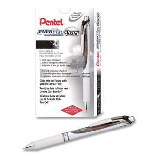 EnerGel RTX Gel Pen, Retractable, Medium 0.7 mm, Black Ink, Smoke/Gray Barrel