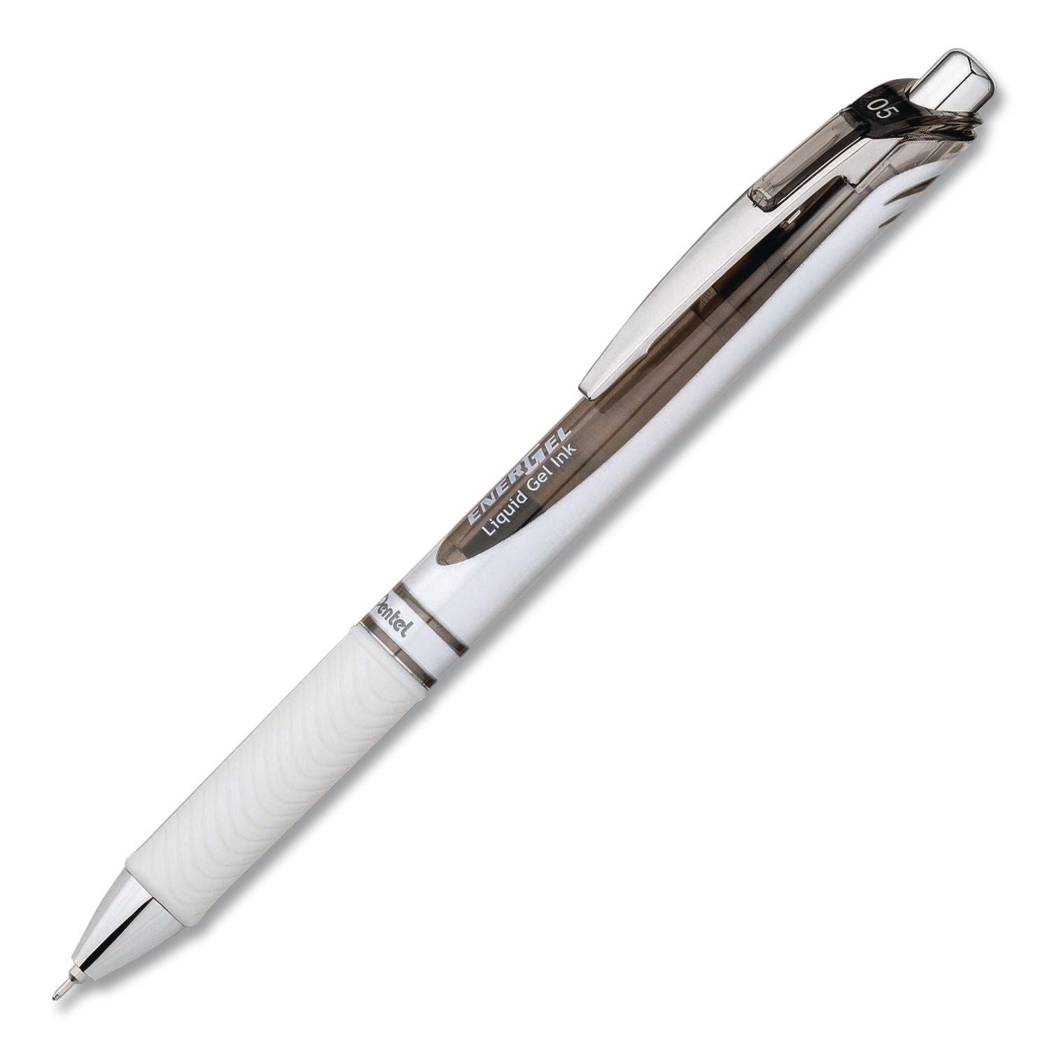 EnerGel RTX Gel Pen, Retractable, Medium 0.7 mm, Black Ink, Smoke/Gray Barrel