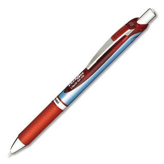 EnerGel EnerGel RTX Liquid Gel Pens - Fine Pen Point - 0.5 mm Pen Point Size - Needle Pen Point Style - Refillable - Retractable - Red Gel-based Ink - Blue Barrel - Stainless Steel Tip - 12 / Box