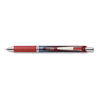 EnerGel EnerGel RTX Liquid Gel Pens - Fine Pen Point - 0.5 mm Pen Point Size - Needle Pen Point Style - Refillable - Retractable - Red Gel-based Ink - Blue Barrel - Stainless Steel Tip - 12 / Box