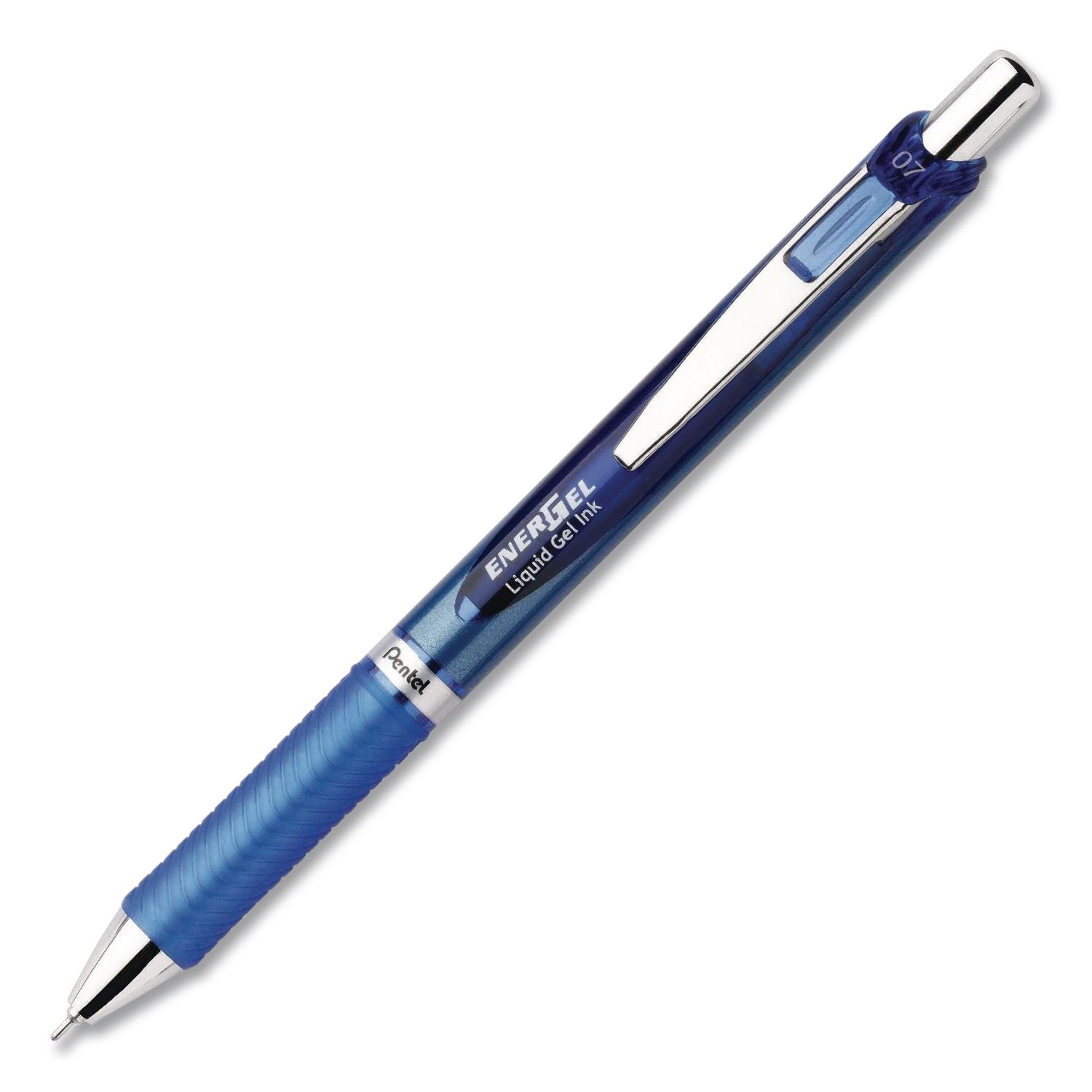 EnerGel RTX Gel Pen, Retractable, Medium 0.7 mm Needle Tip, Blue Ink, Blue/Light Blue Barrel