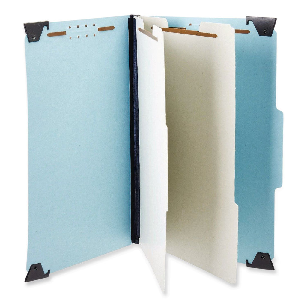 Hanging Classification Folders with Dividers, Letter Size, 2 Dividers, 2/5-Cut Exterior Tabs, Blue