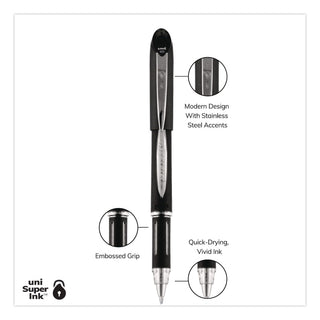 Jetstream Stick Hybrid Gel Pen, Bold 1 mm, Black Ink, Black/Silver Barrel