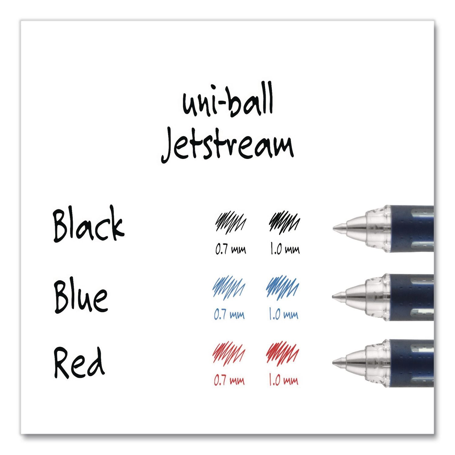 Jetstream Stick Hybrid Gel Pen, Bold 1 mm, Blue Ink, Black/Silver/Blue Barrel