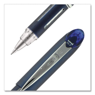 Jetstream Hybrid Gel Pen, Stick, Fine 0.7 mm, Blue Ink, Blue/Silver Barrel