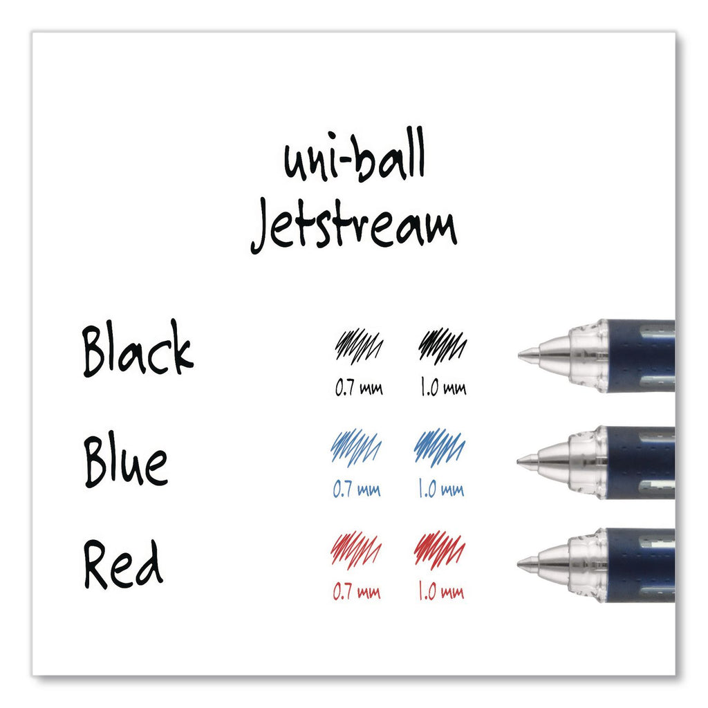 Jetstream Hybrid Gel Pen, Stick, Fine 0.7 mm, Blue Ink, Blue/Silver Barrel