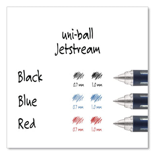 Jetstream Hybrid Gel Pen, Stick, Fine 0.7 mm, Blue Ink, Blue/Silver Barrel