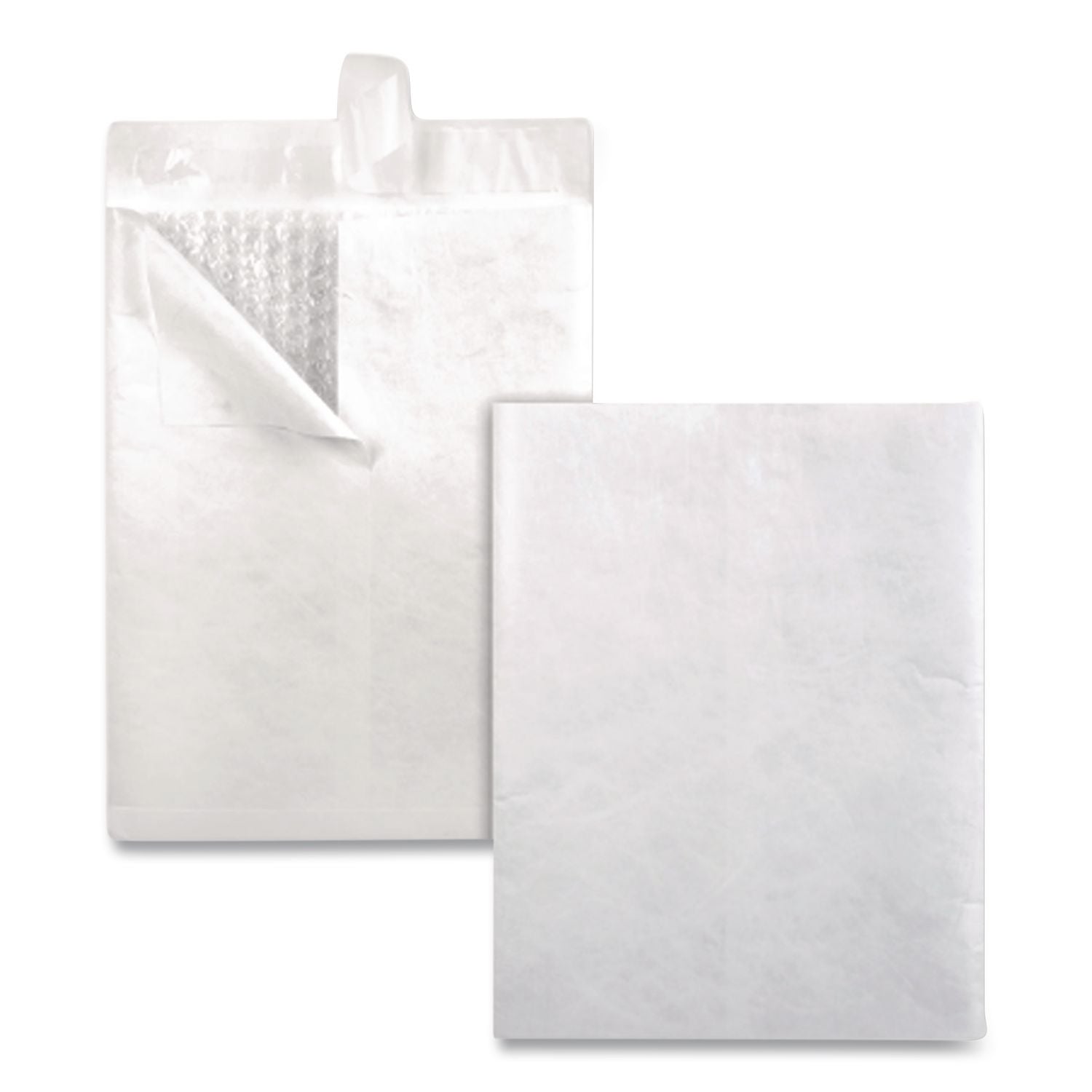 Bubble Mailer of DuPont Tyvek, #0, Air Cushion, Redi-Strip Adhesive Closure, 6.5 x 9.5, White, 25/Box
