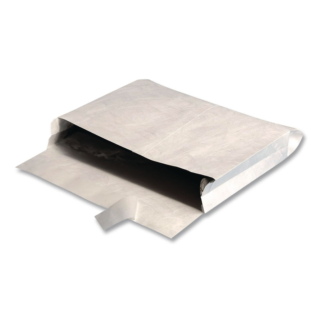 Lightweight 14 lb Tyvek Open End 2" Expansion Mailers, #13 1/2, Square Flap, Redi-Strip Closure, 10 x 13, White, 25/Box