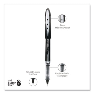 uniball Vision Elite Rollerball Pen - Micro Pen Point - 0.5 mm Pen Point Size - Black - 1 Dozen
