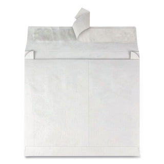 Lightweight 14 lb Tyvek Open End Expansion Mailers, #15 1/2, Square Flap, Redi-Strip Adhesive Closure, 12 x 16, White, 100/CT