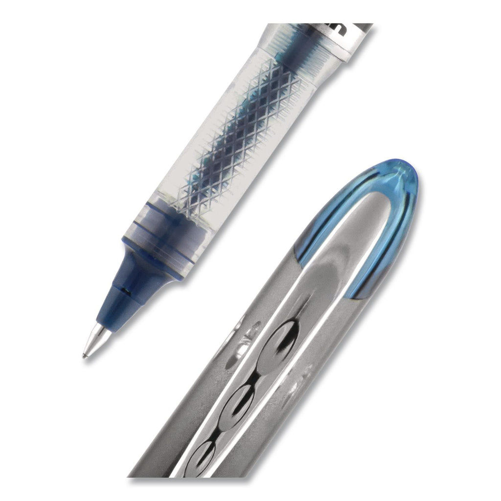 uniball Vision Elite BLX Rollerball Pen - Micro Pen Point - 0.5 mm Pen Point Size - Black/Blue Pigment-based Ink - 1 Dozen