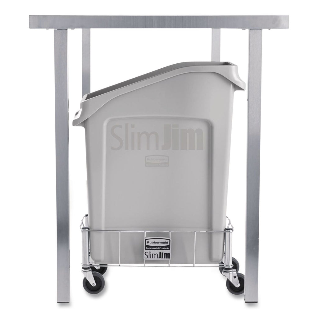 Slim Jim Under-Counter Container, 13 gal, Polyethylene, Gray