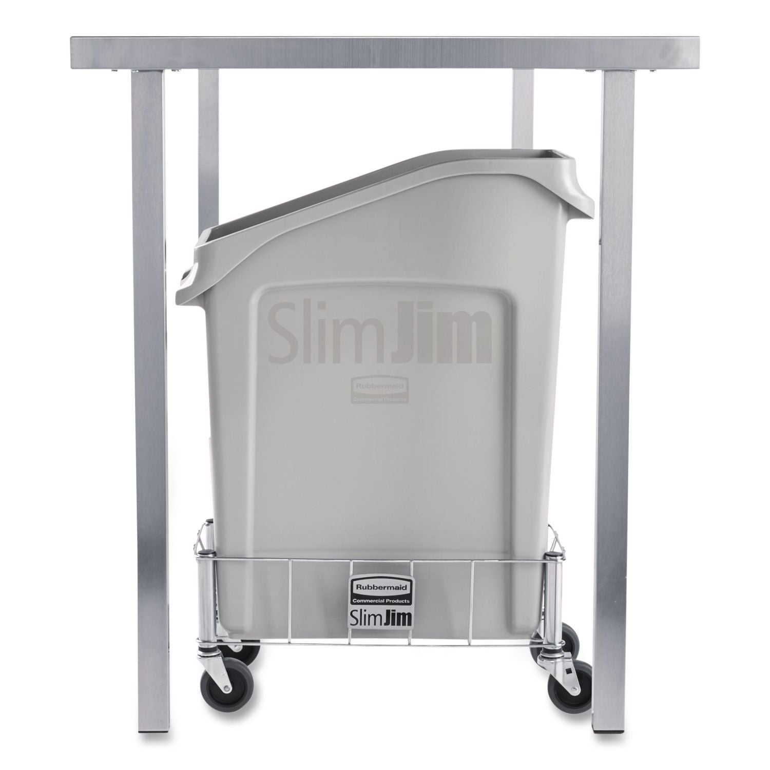 Slim Jim Under-Counter Container, 13 gal, Polyethylene, Gray