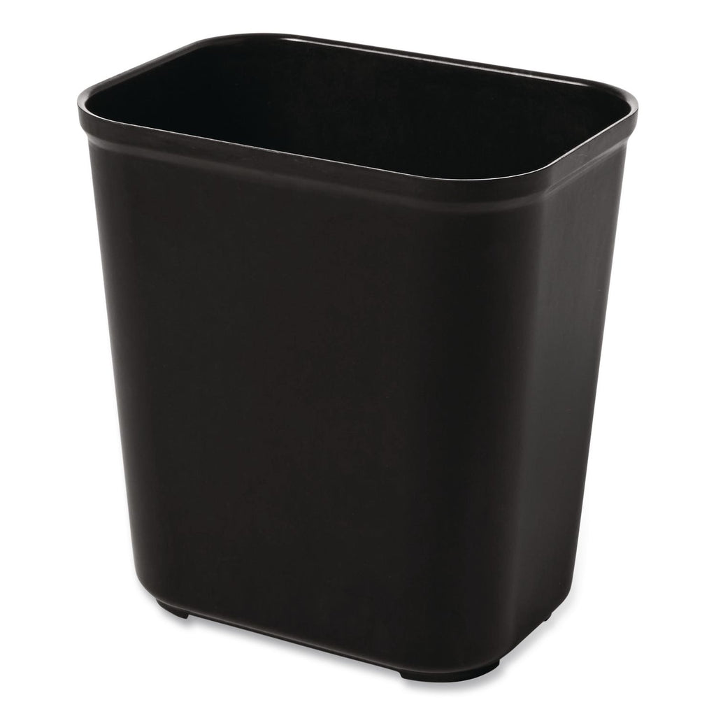 Fiberglass Wastebasket, 7 gal, Fiberglass, Black